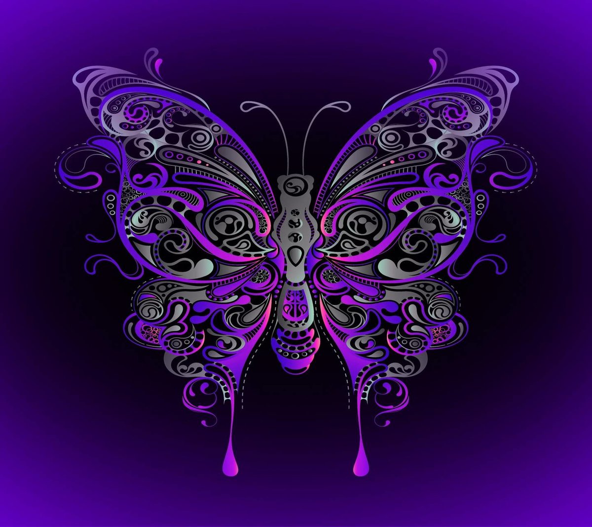 Бабочка - фиолетовый, бабочка - оригинал