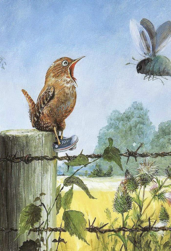 Детская тема - лето, муха, птенец - оригинал