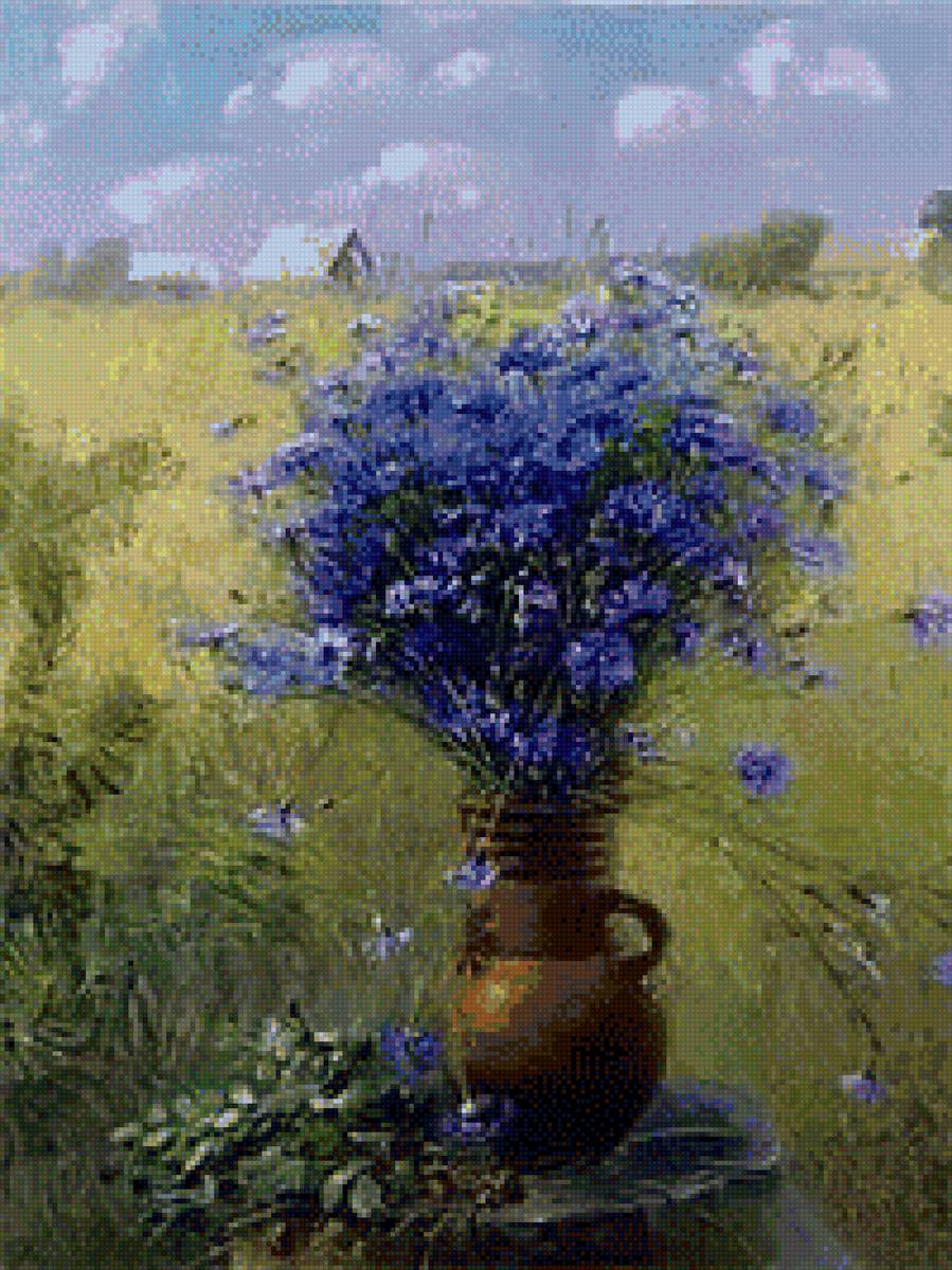 букет васильков - цветы - предпросмотр