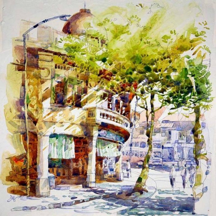 Art of Tia Kee Woon - акварель, скетч - оригинал