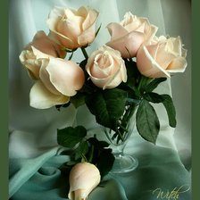 Схема вышивки «Белые розы в вазе.»