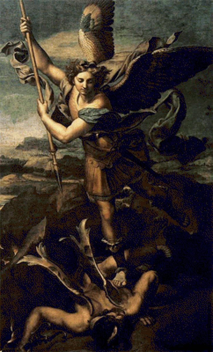 СВЯТОЙ МИЖАИЛ И ДЬЯВОЛ.РАФАЭЛЬ САНТИ - картины, религия - предпросмотр