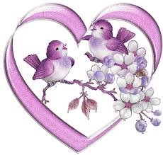 птички с сердечком - цветы, птички, природа, любовь, сирень, дочке, сердечко - оригинал