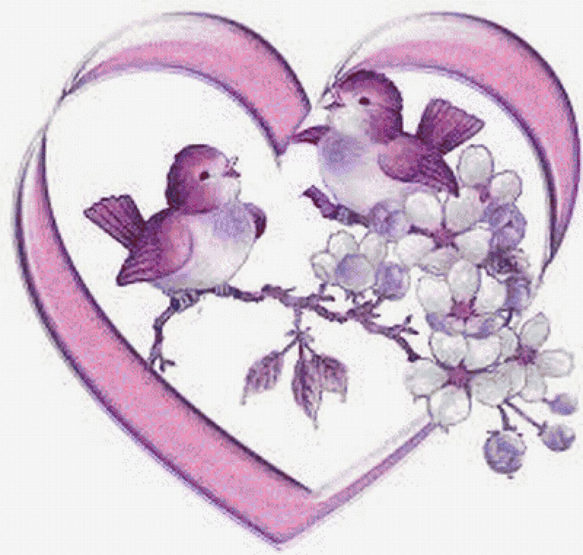 птички с сердечком - сирень, дочке, сердечко, любовь, цветы, природа, птички - предпросмотр