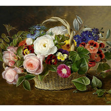 Схема вышивки «Корзина с цветами.»