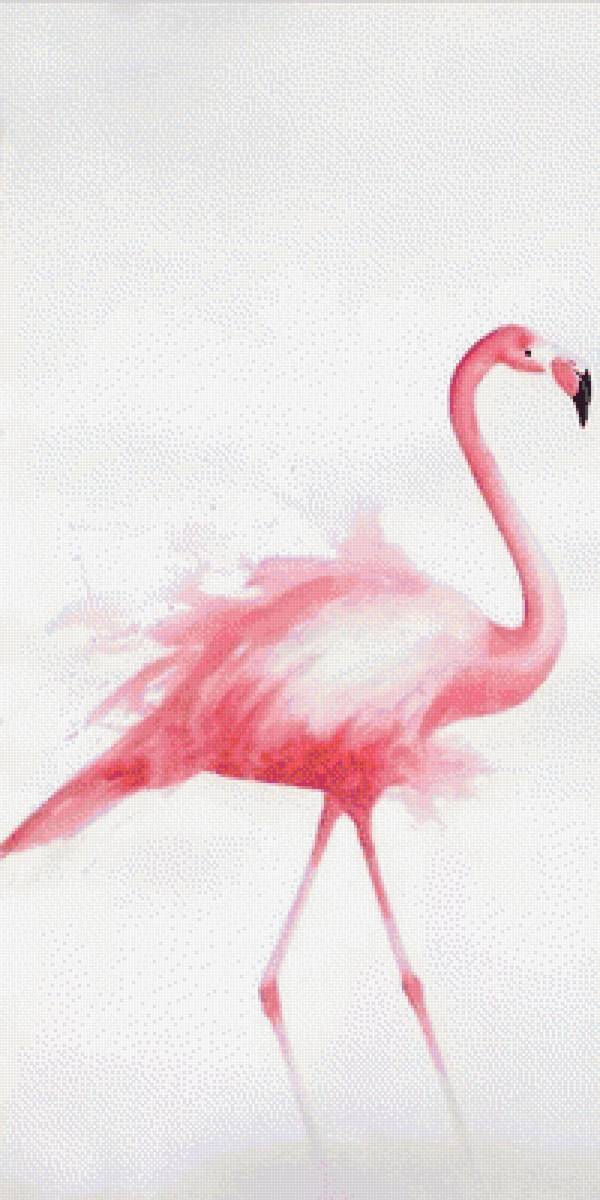 Фламинго диптих - фламинго, пара, диптих, акварель - предпросмотр
