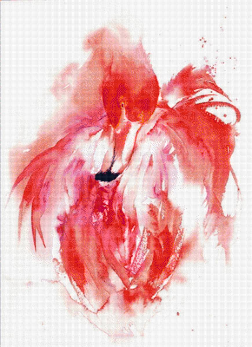 Фламинго - фламинго, акварель - предпросмотр