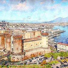 Схема вышивки «Vesuvio, Panorama From Naples.»
