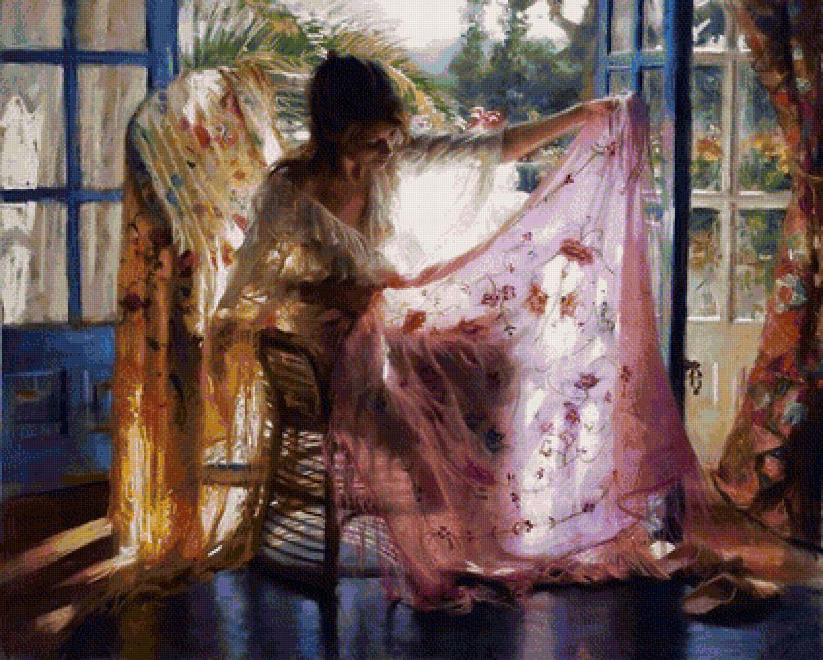 Девушка с платком - предпросмотр