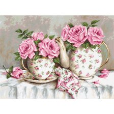 Схема вышивки «чай и розы»
