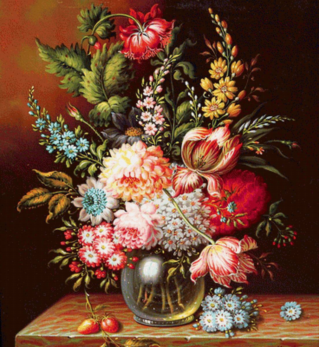 Прекрасный букет - натюрморт, букет, розовые цветы, розы, красные цветы, тюльпаны - предпросмотр