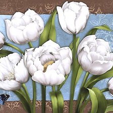 Схема вышивки «тюльпаны и бабочки»