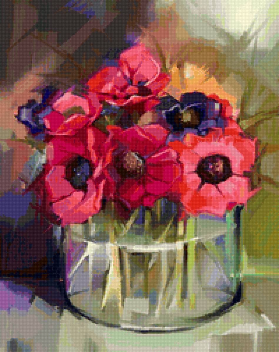 маки - акварель, букет, цветы, маки - предпросмотр