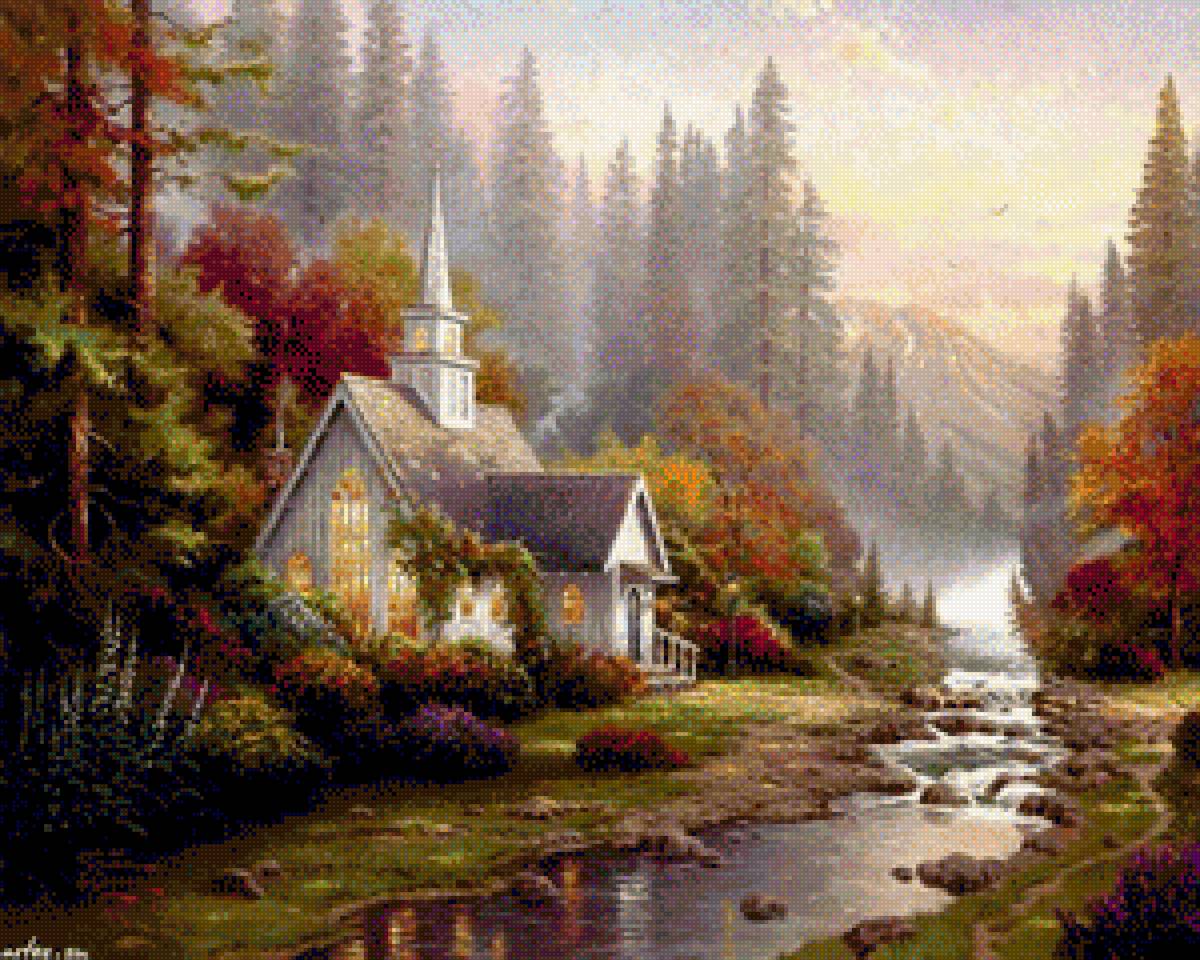 Томас Кинкейд. Часовня - часовня кинкейд живопись картина - предпросмотр