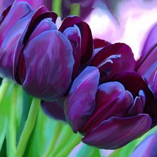 Схема вышивки «фиолетовые тюльпаны»