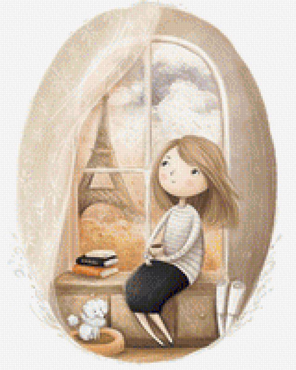 Девочка - дом девочка окно - предпросмотр