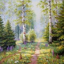 Схема вышивки «пейзаж»