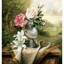 Схема вышивки «Цветочный натюрморт.»