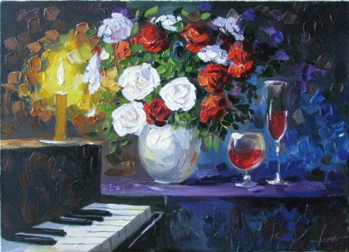 романтическое настроение - вино, розы, свеча - оригинал