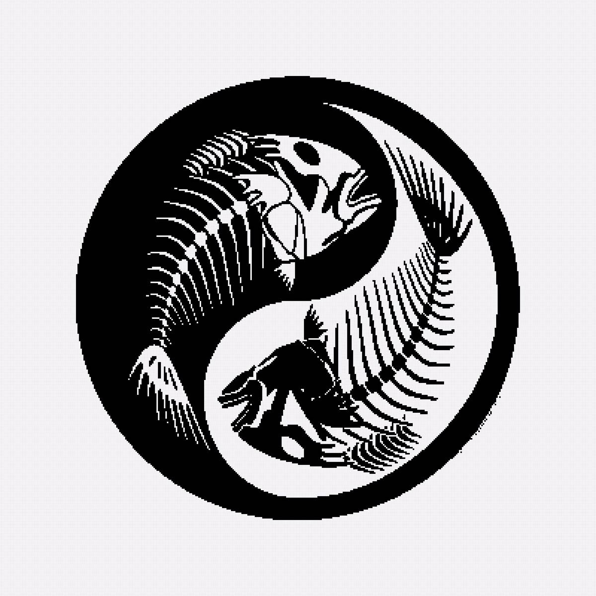 Инь и Янь - монохром - предпросмотр