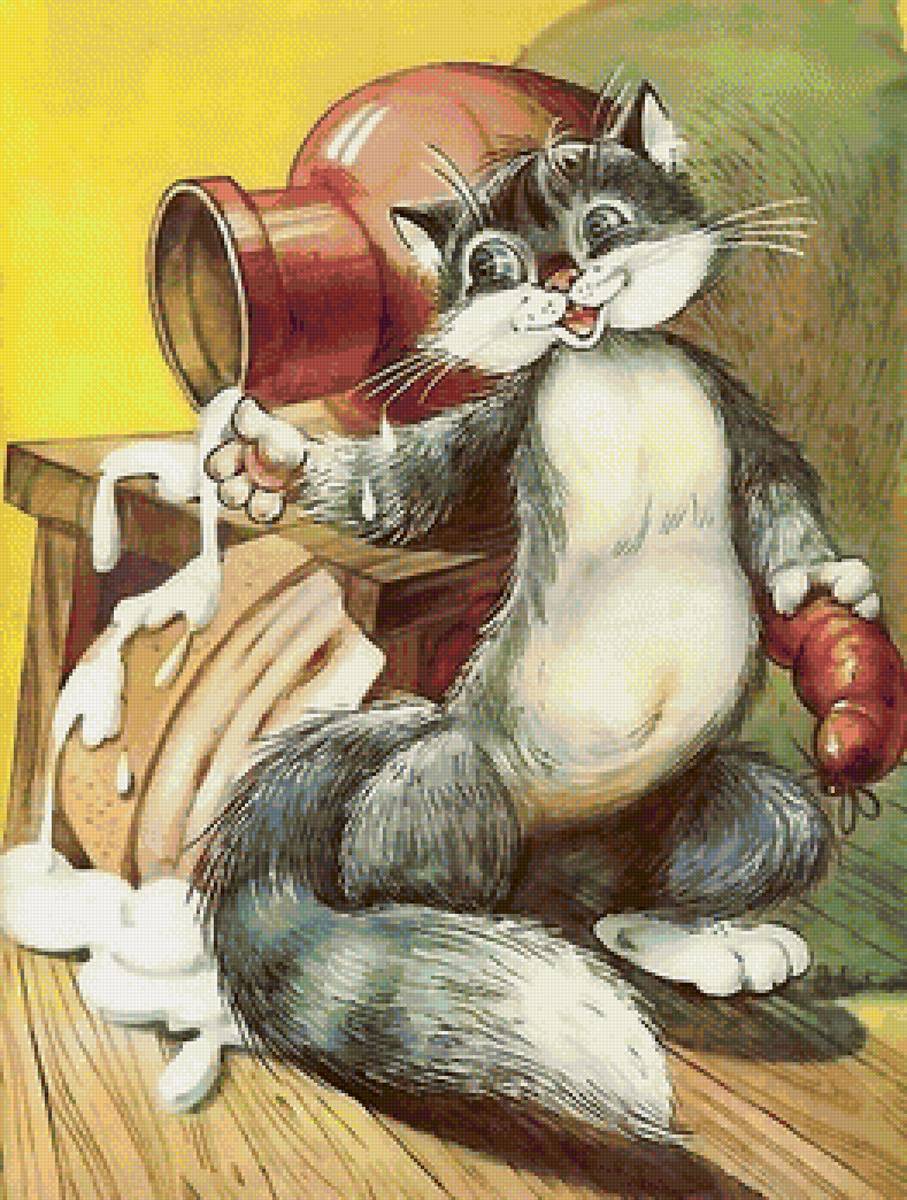 котик - кот, колбаса, сметана - предпросмотр