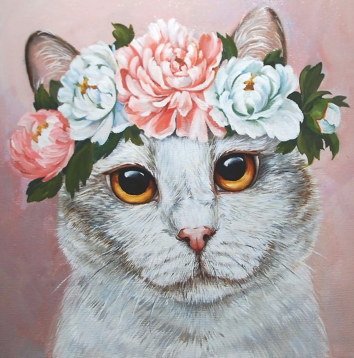 кот в венке - кот, венок - оригинал