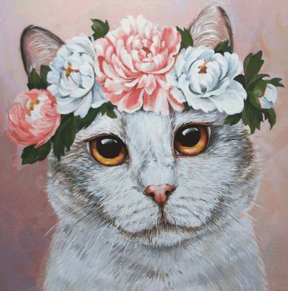 кот в венке - кот, венок - предпросмотр