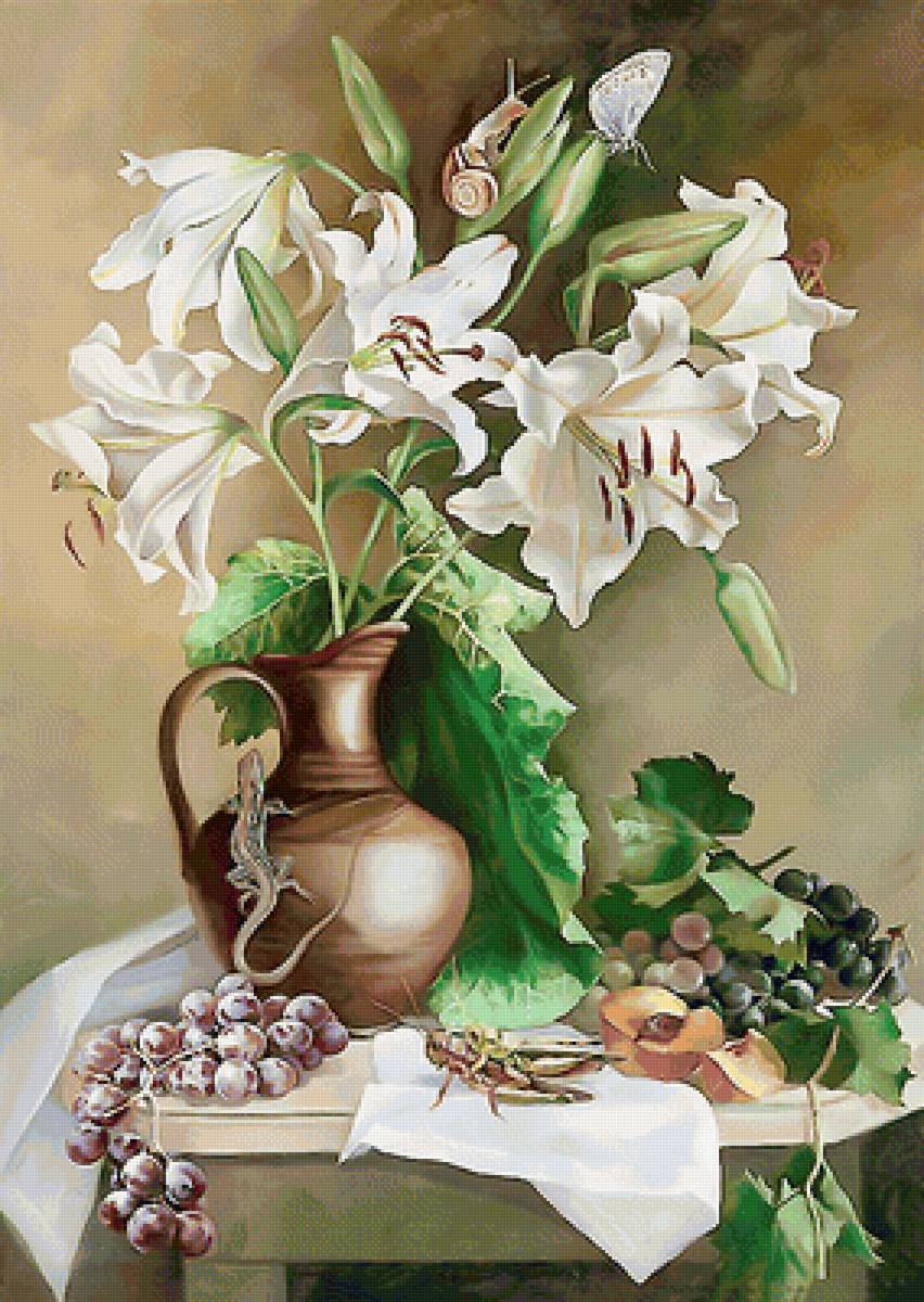 Серия "Букет". - букет, лилии, флора, цветы - предпросмотр