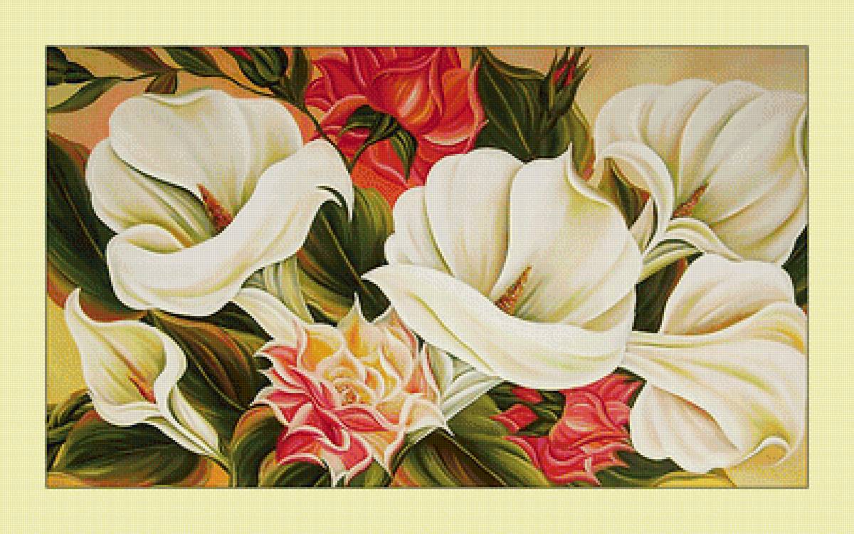 Каллы. - букет, живопись, цветы, каллы - предпросмотр