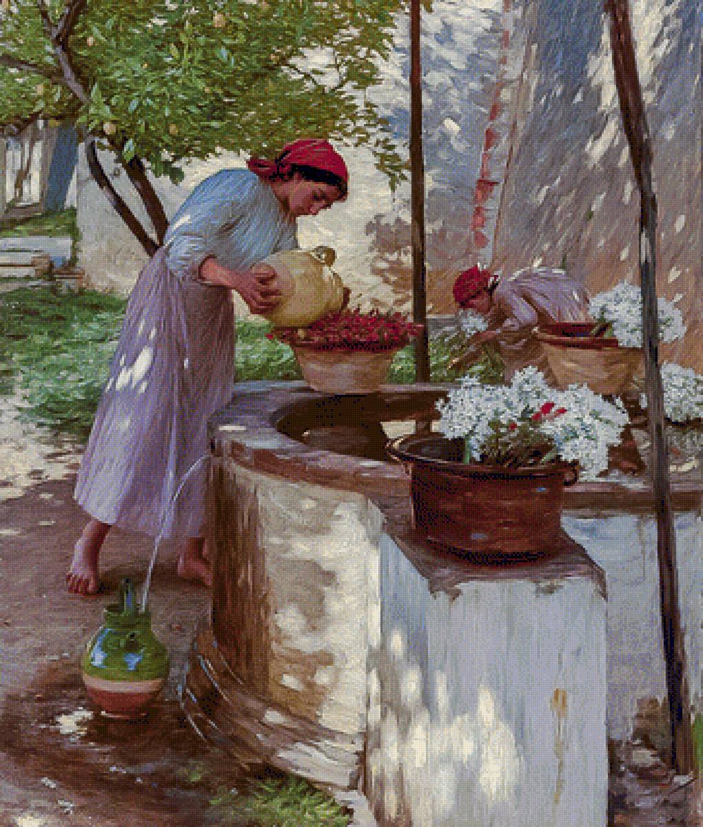 Winter In Liguria. - henry herbert la thangue painter.scenarys.people. - предпросмотр