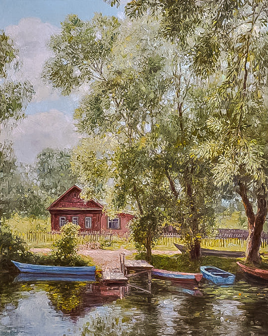 House on the River. - yuri kudrin paintings.scenarys. - оригинал