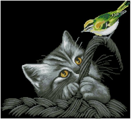 кот с птичкой - оригинал