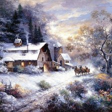 Схема вышивки «Зимний пейзаж»