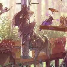 Схема вышивки «Воробушки»