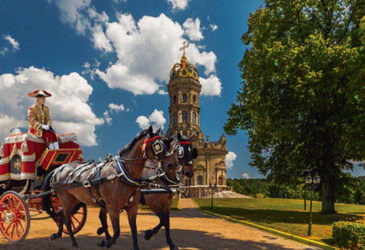 готическая церковь - церковь, старое время, карета - предпросмотр