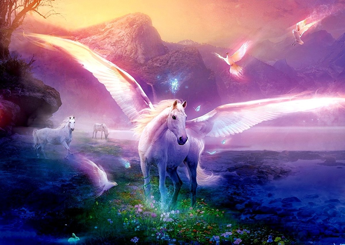 Фэнтези Единорог - единорог, фэнтези - оригинал