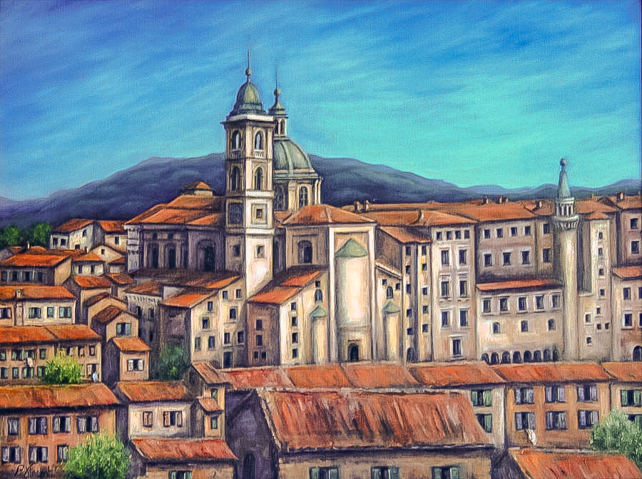 Urbino. - paola vincenti painter.cityscapes. - оригинал