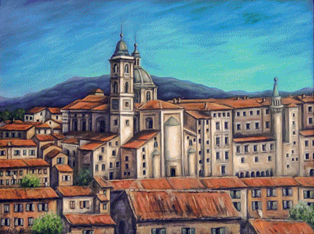 Urbino. - paola vincenti painter.cityscapes. - предпросмотр