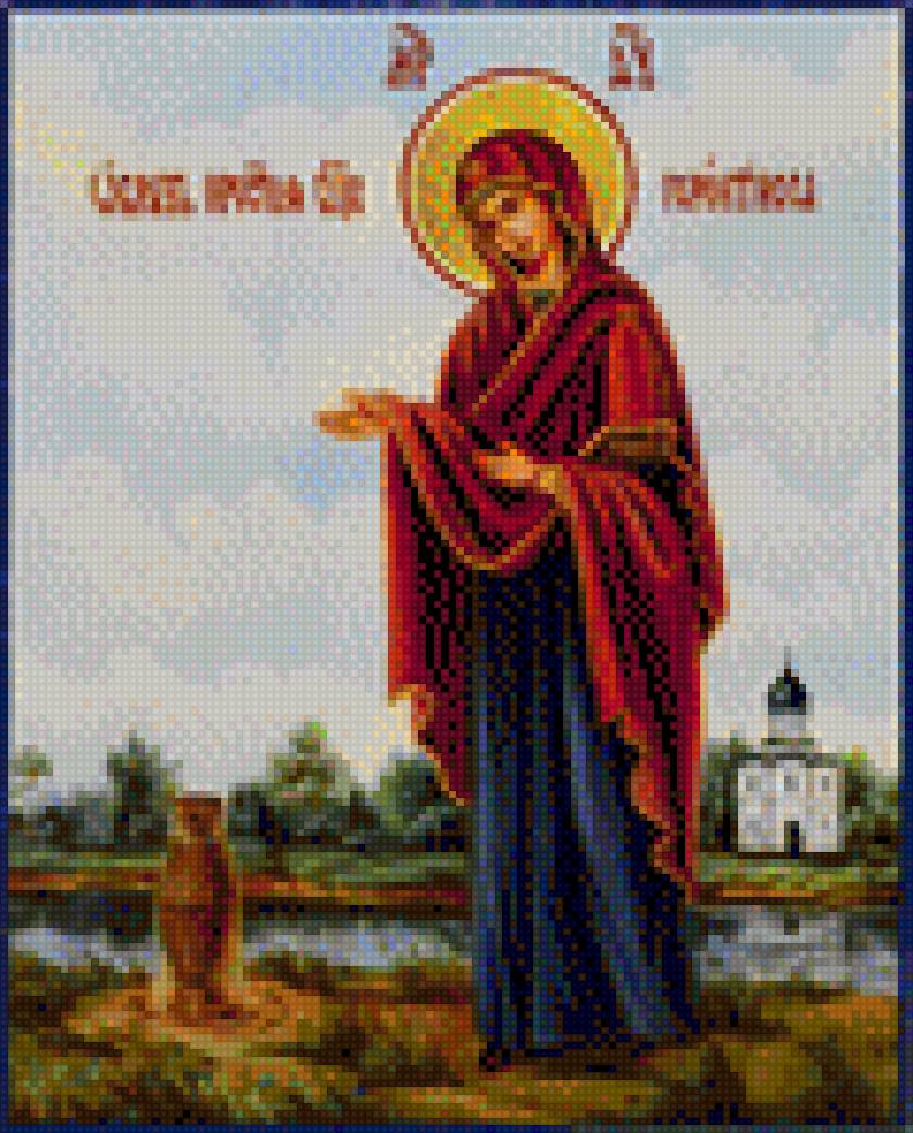 Рукописная икона Пресвятой Богородицы Геронтиссы - геронтисса, икона, религия, богородица - предпросмотр