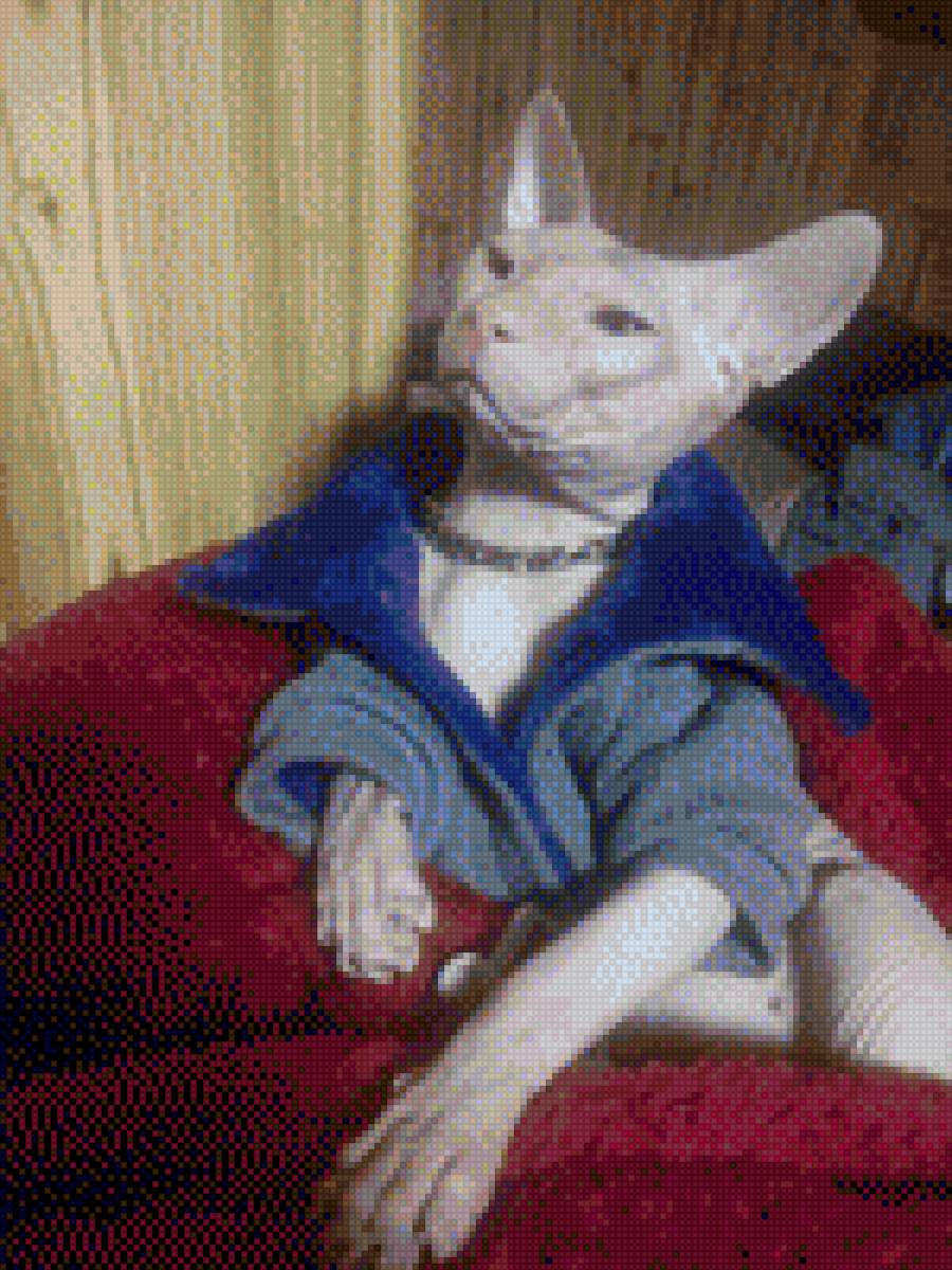 наш кот Леон - животные, вышивка крестиком, кот - предпросмотр