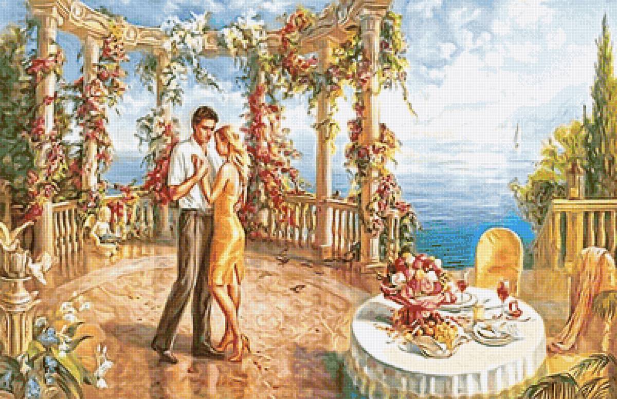 Свидание - пара, арка, море, люди, свидание - предпросмотр