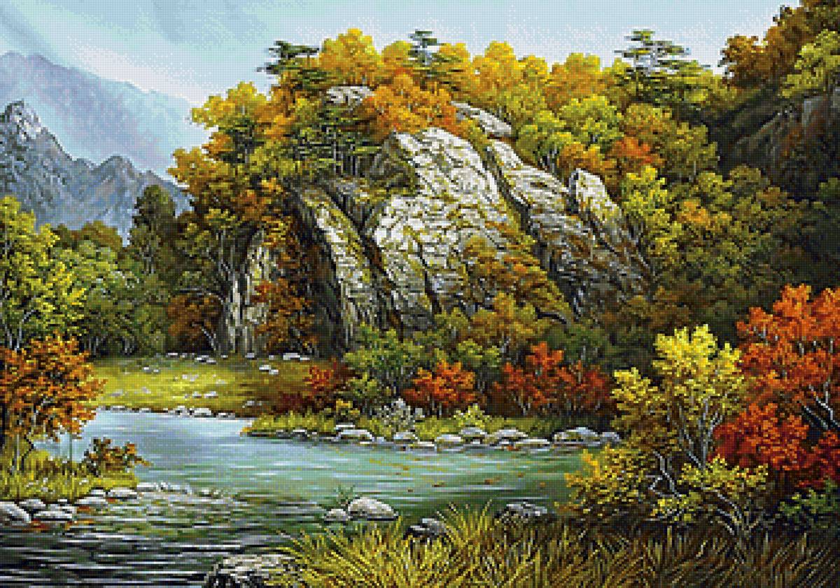 №2076959 - осень, горы, река, скала, пейзаж - предпросмотр