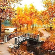 Схема вышивки «Осінь. Мостик»