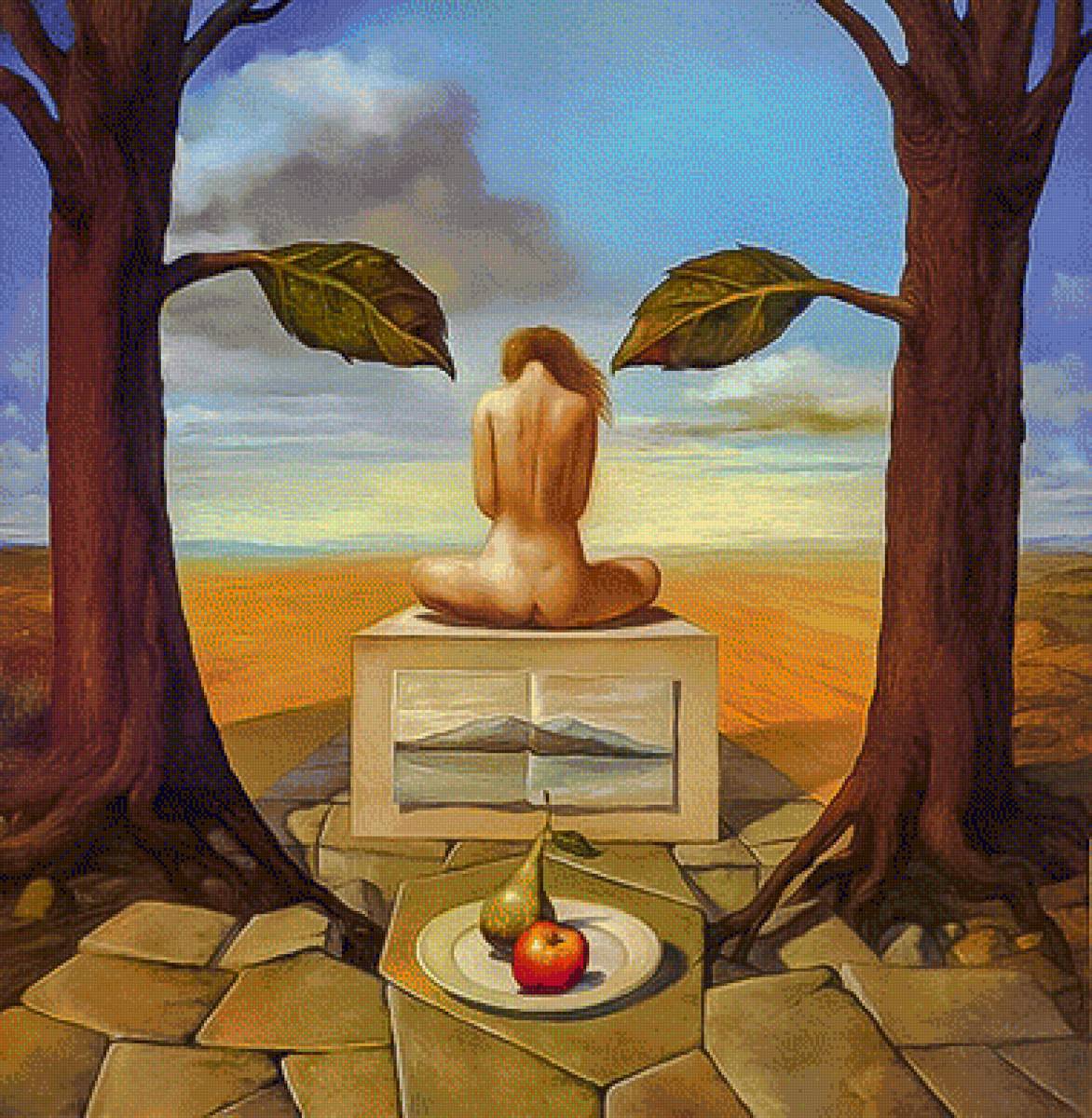 Apple and Pear. - josé roosevelt painter.surrealistic. - предпросмотр