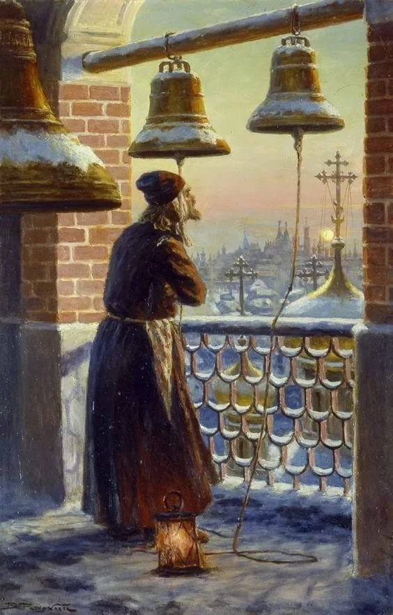 монах - храм, колокола - оригинал