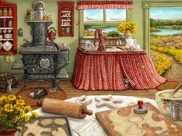 Домашний уют Жанет Крускамп - интерьер, кухня, картины - оригинал