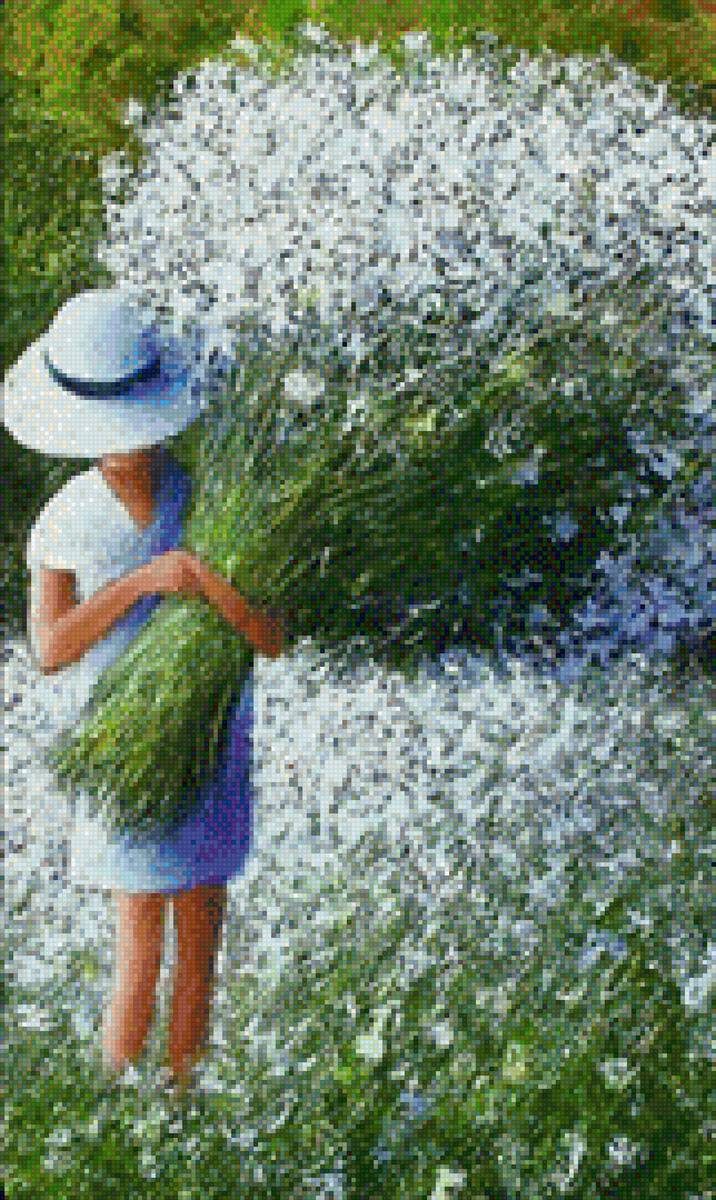 Девочка с цветами - цветы, девочка - предпросмотр