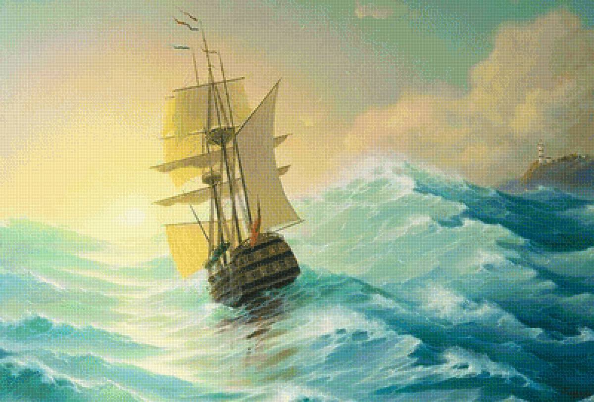 Корабль - корабль, море - предпросмотр