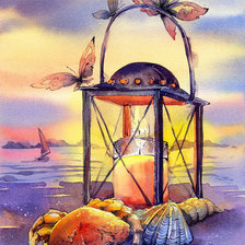 Схема вышивки «Закат на море»