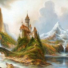 Оригинал схемы вышивки «Замок в горах» (№2079698)